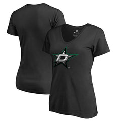 Dallas Stars Women's Midnight Mascot V-Neck T-Shirt - Black - NHL 2874602