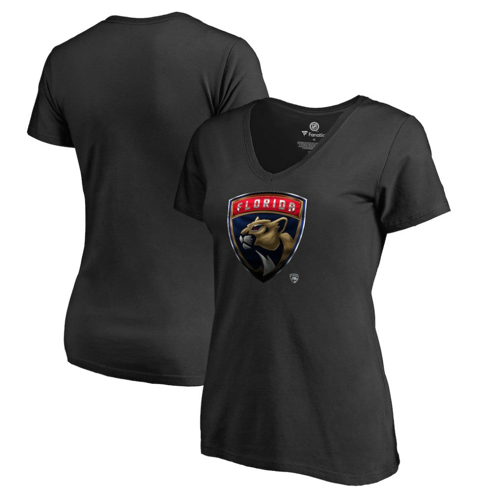 Florida Panthers Women's Midnight Mascot V-Neck T-Shirt - Black - NHL 2874613