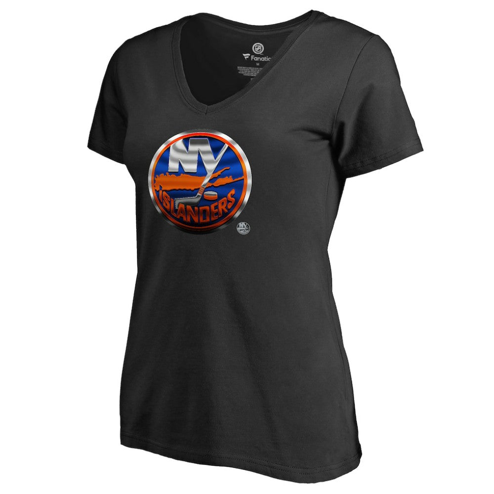 New York Islanders Women's Midnight Mascot V-Neck T-Shirt - Black - NHL 2874621