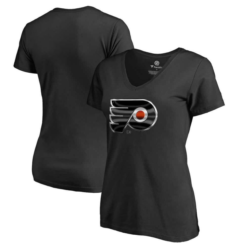 Philadelphia Flyers Women's Midnight Mascot V-Neck T-Shirt - Black - NHL 2874624