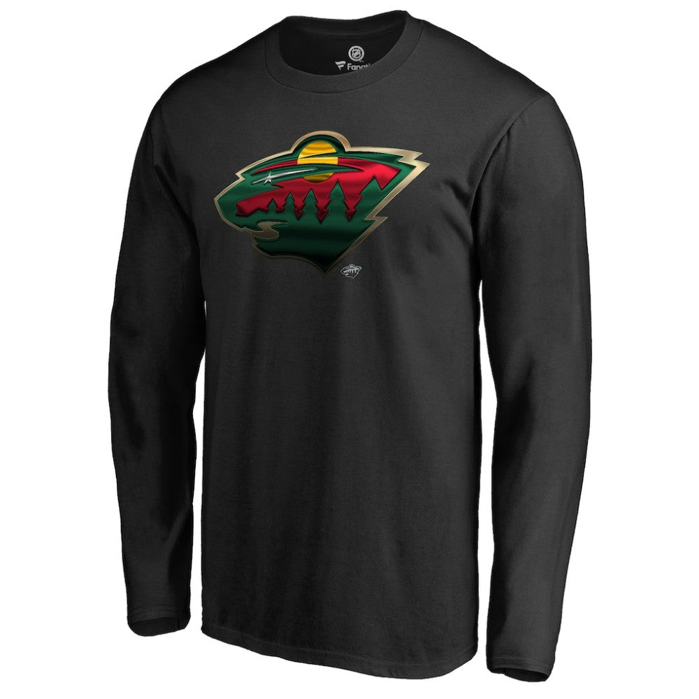 Minnesota Wild Midnight Mascot Long Sleeve T-Shirt - Black - NHL 2874747