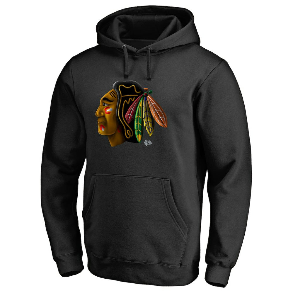 Chicago Blackhawks Midnight Mascot Pullover Hoodie - Black - NHL 2874770