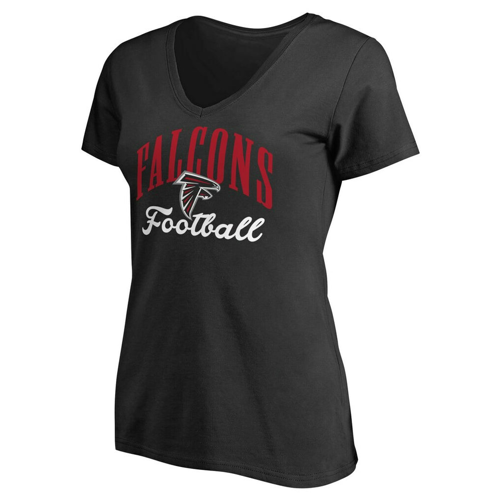 Atlanta Falcons Women's Victory Script V-Neck T-Shirt -Black