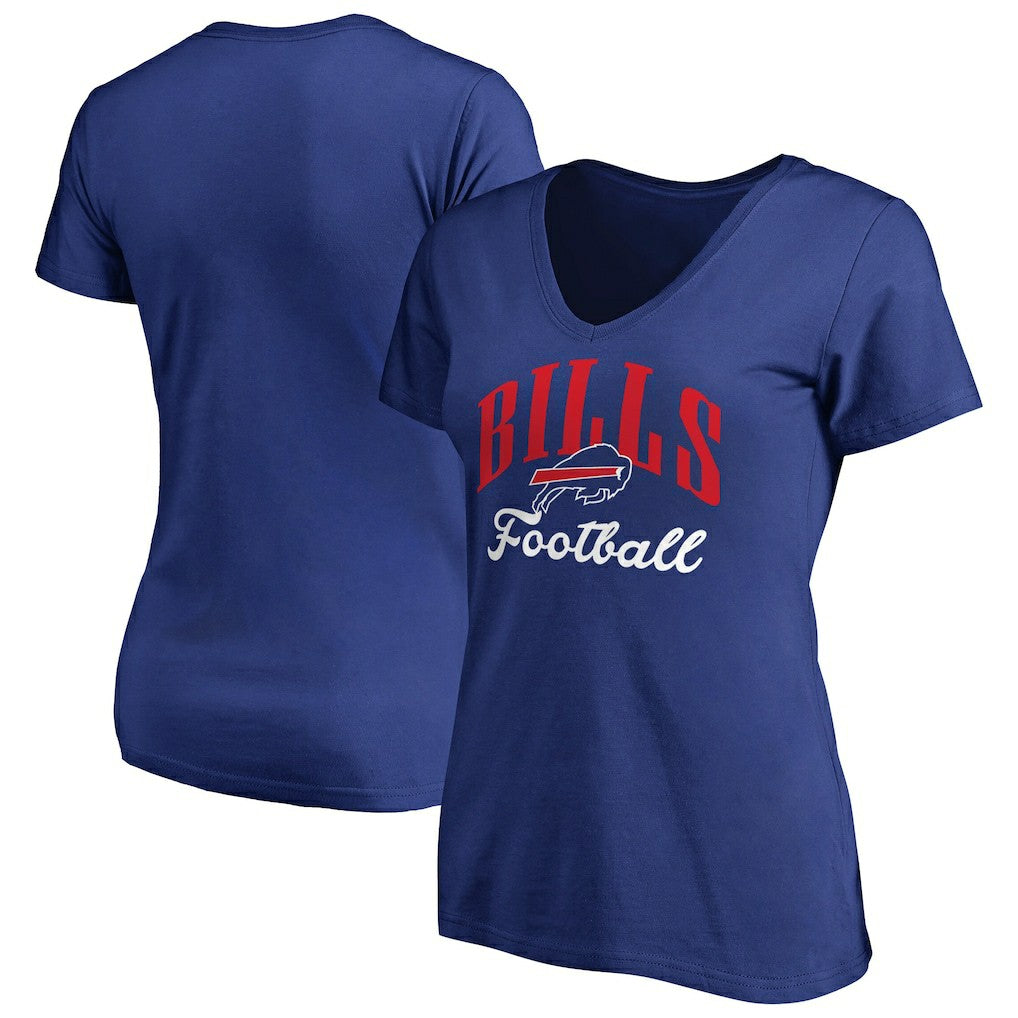 Buffalo Bills Women's Victory Script V-Neck T-Shirt -Royal