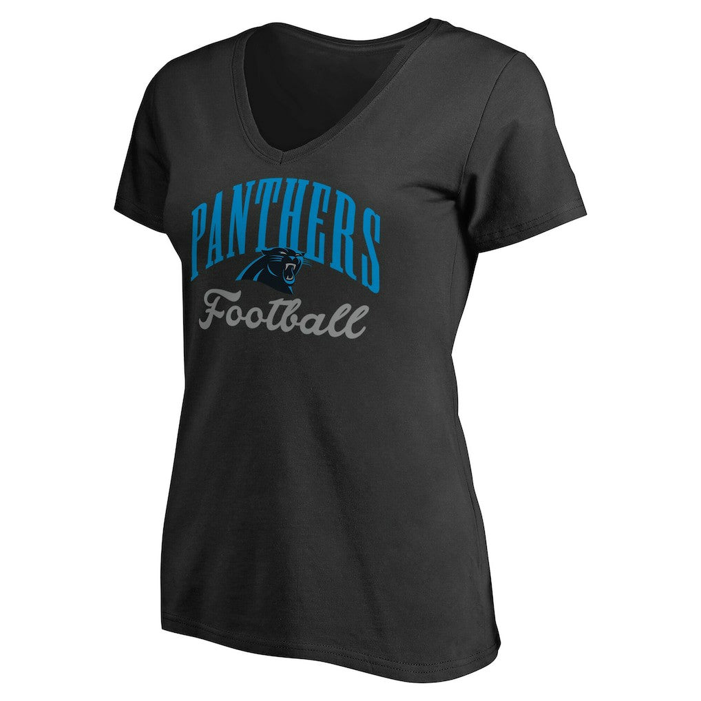 Carolina Panthers Women's Victory Script V-Neck T-Shirt -Black