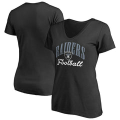 Las Vegas Raiders Women's Victory Script V-Neck T-Shirt -Black