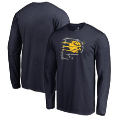 Indiana Pacers Splatter Logo Long Sleeve T-Shirt Navy