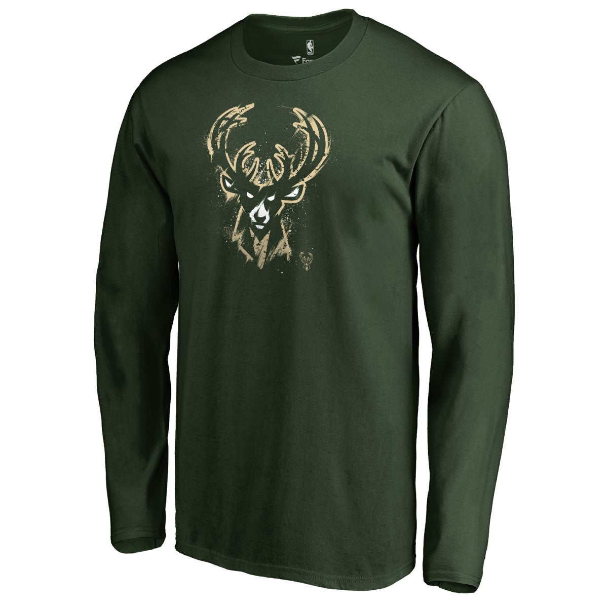 Milwaukee Bucks Splatter Logo Long Sleeve T-Shirt Green