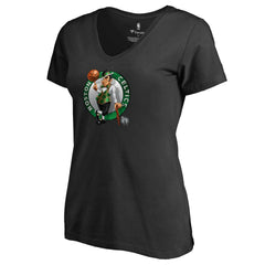 Boston Celtics Women's Midnight Mascot V-Neck T-Shirt Black
