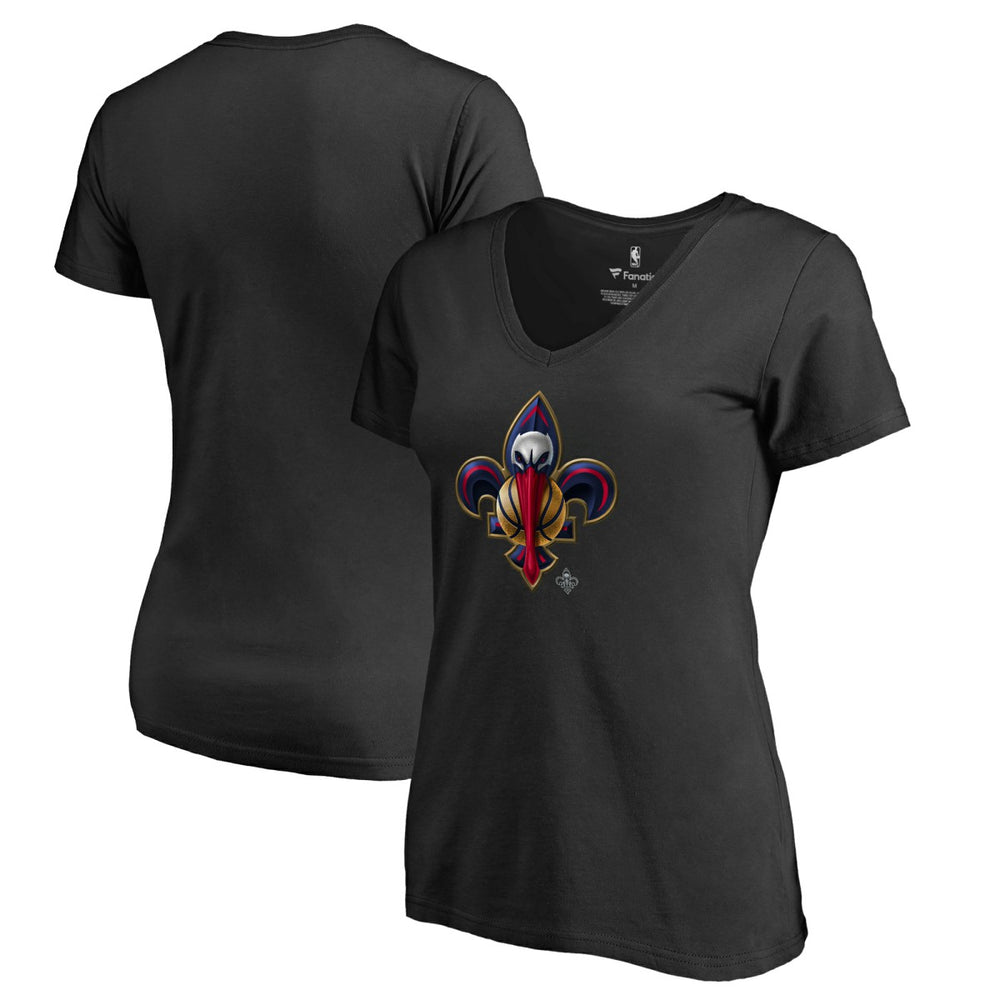 New Orleans Pelicans Women's Midnight Mascot V-Neck T-Shirt Black