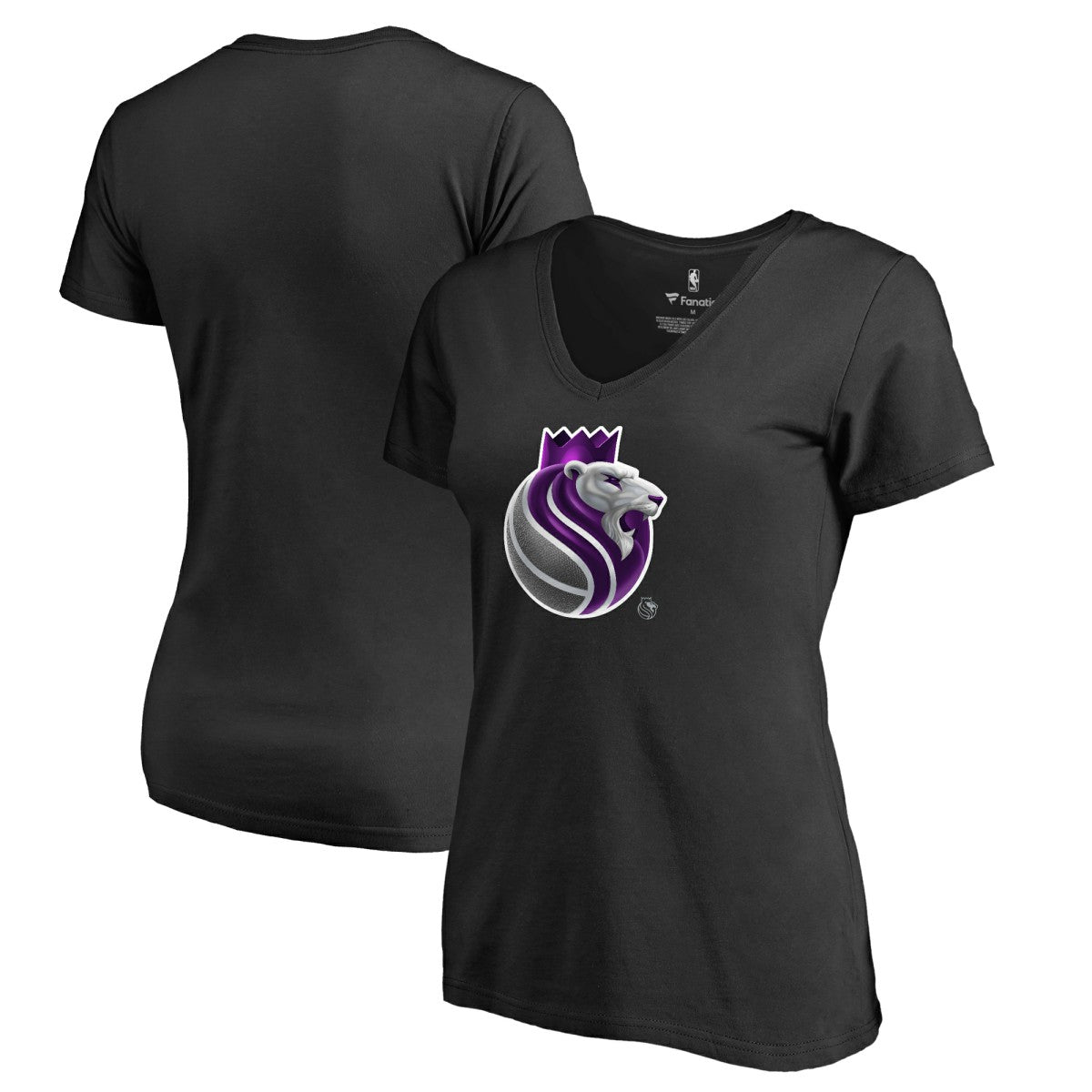 Sacramento Kings Women's Midnight Mascot V-Neck T-Shirt Black