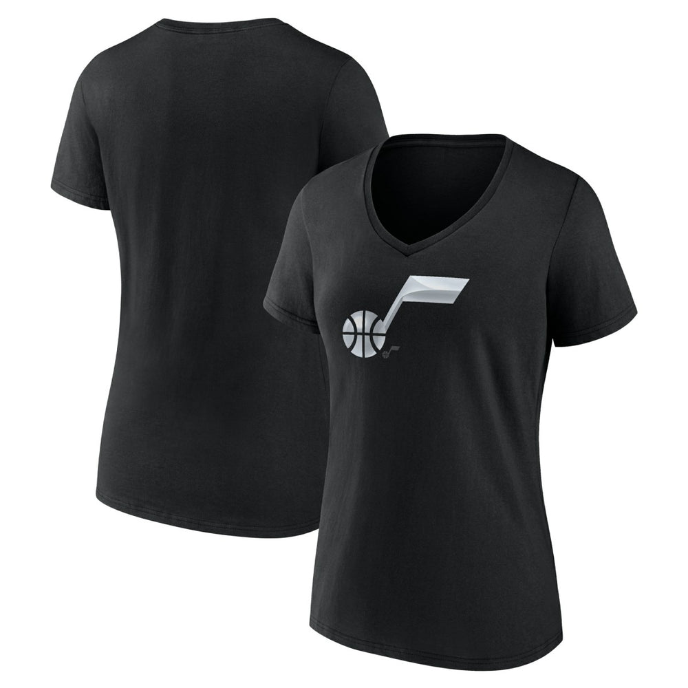 Utah Jazz Women's Midnight Mascot V-Neck T-Shirt Black