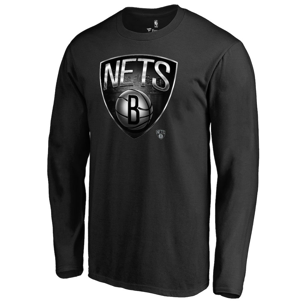 Brooklyn Nets Midnight Mascot Long Sleeve T-Shirt Black