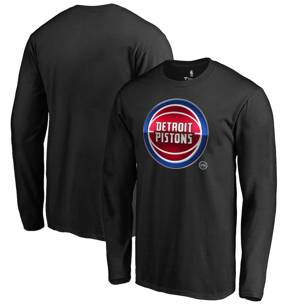 Detroit Pistons Midnight Mascot Long Sleeve T-Shirt Black