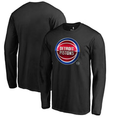 Detroit Pistons Midnight Mascot Long Sleeve T-Shirt Black