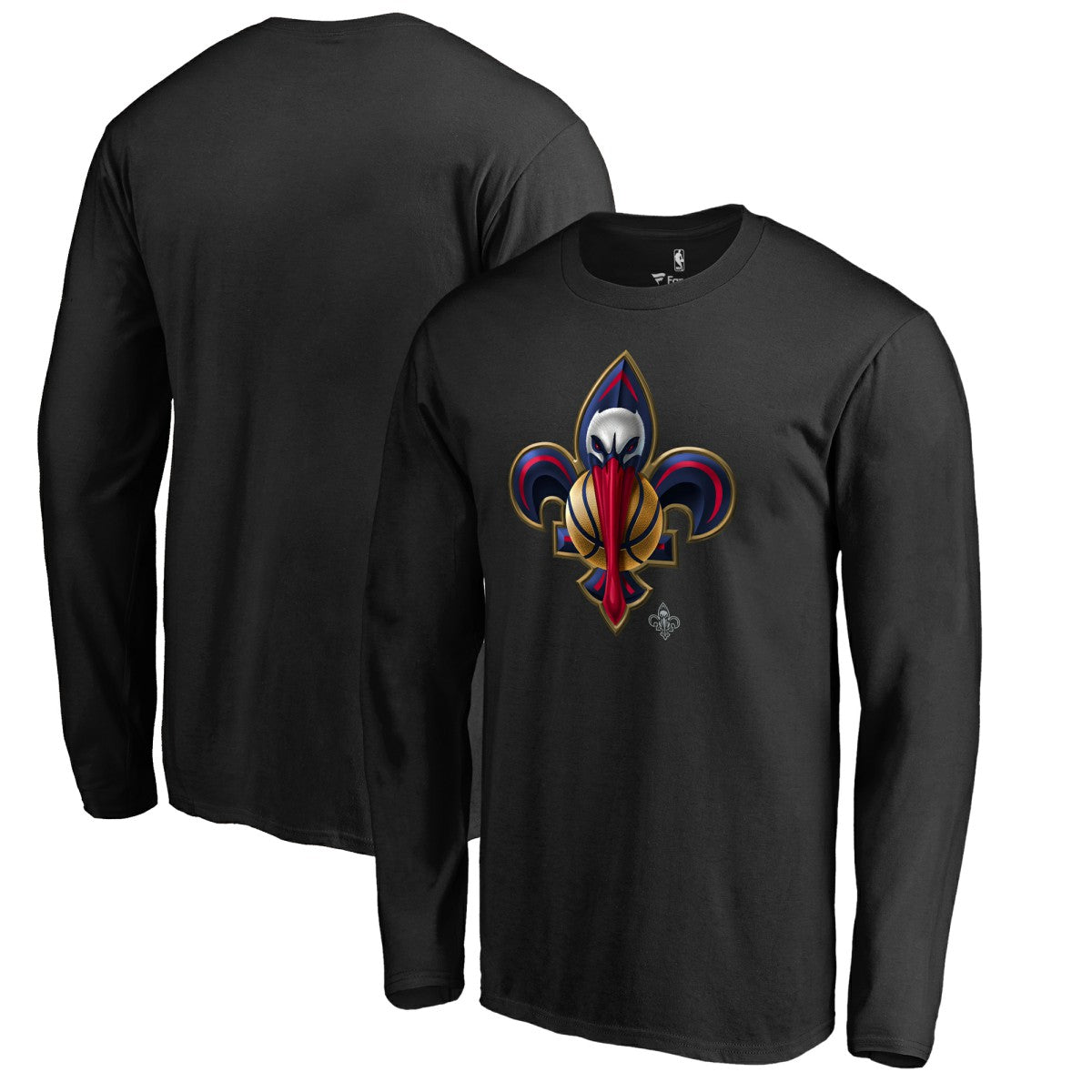 New Orleans Pelicans Midnight Mascot Long Sleeve T-Shirt Black