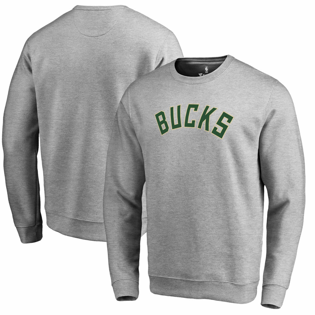 Milwaukee Bucks Wordmark Pullover Sweatshirt Heathered Gray