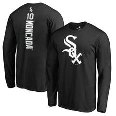 Yoan Moncada Chicago White Sox Backer Long Sleeve T-Shirt - Black - MLB Lifestyle