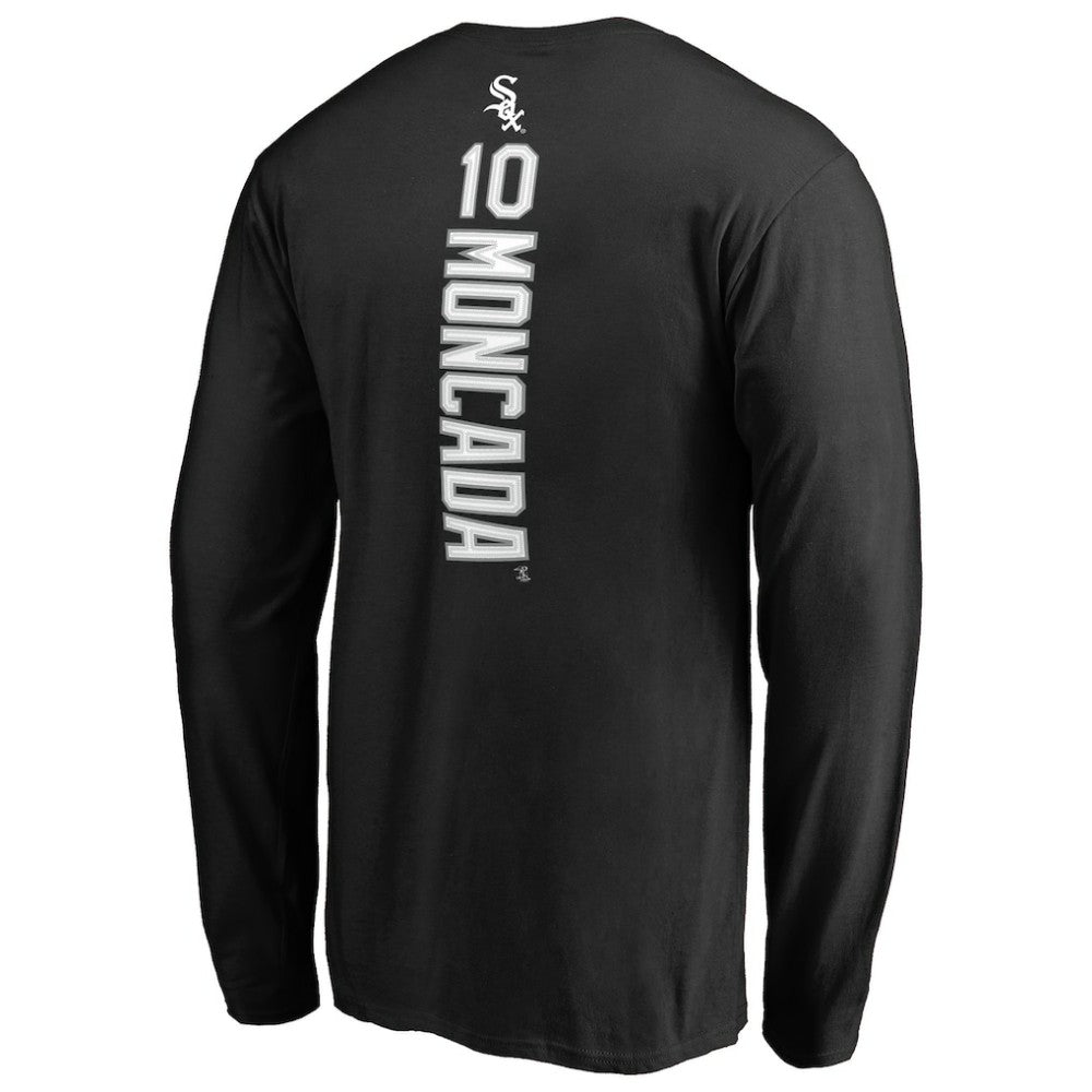 Yoan Moncada Chicago White Sox Backer Long Sleeve T-Shirt - Black - MLB Lifestyle