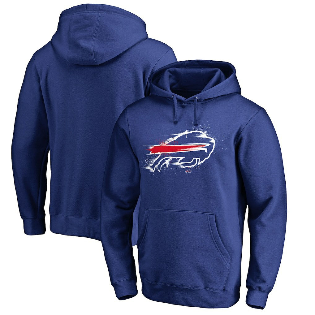 Buffalo Bills Splatter Logo Pullover Hoodie Royal