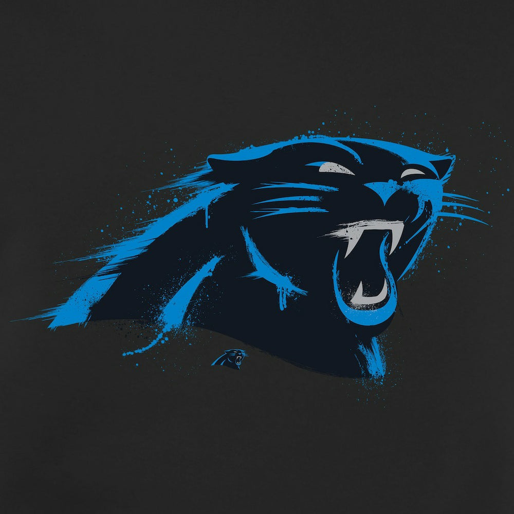 Carolina Panthers Splatter Logo Pullover Hoodie Black