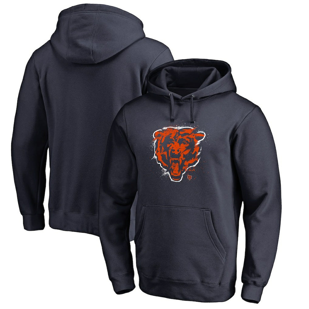 Chicago Bears Splatter Logo Pullover Hoodie Navy