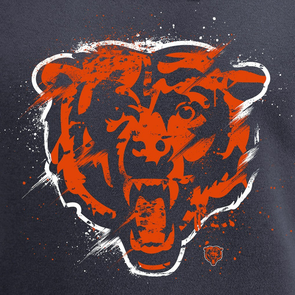 Chicago Bears Splatter Logo Pullover Hoodie Navy