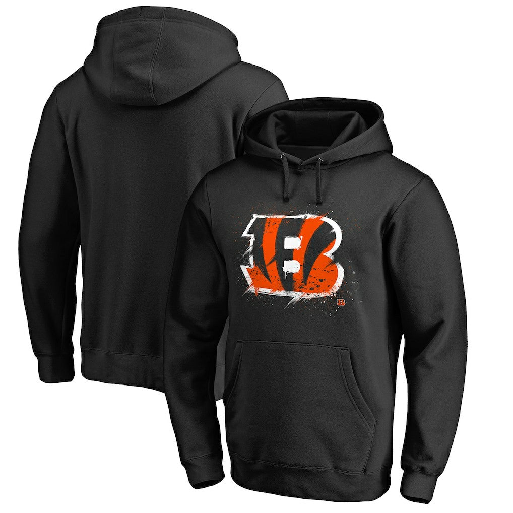 Cincinnati Bengals Splatter Logo Pullover Hoodie Black