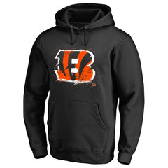 Cincinnati Bengals Splatter Logo Pullover Hoodie Black