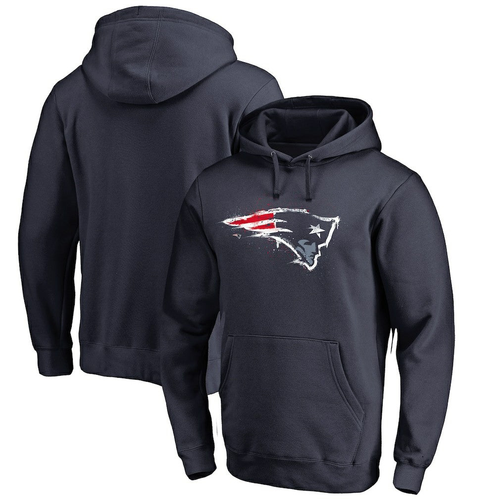 New England Patriots Splatter Logo Pullover Hoodie Navy