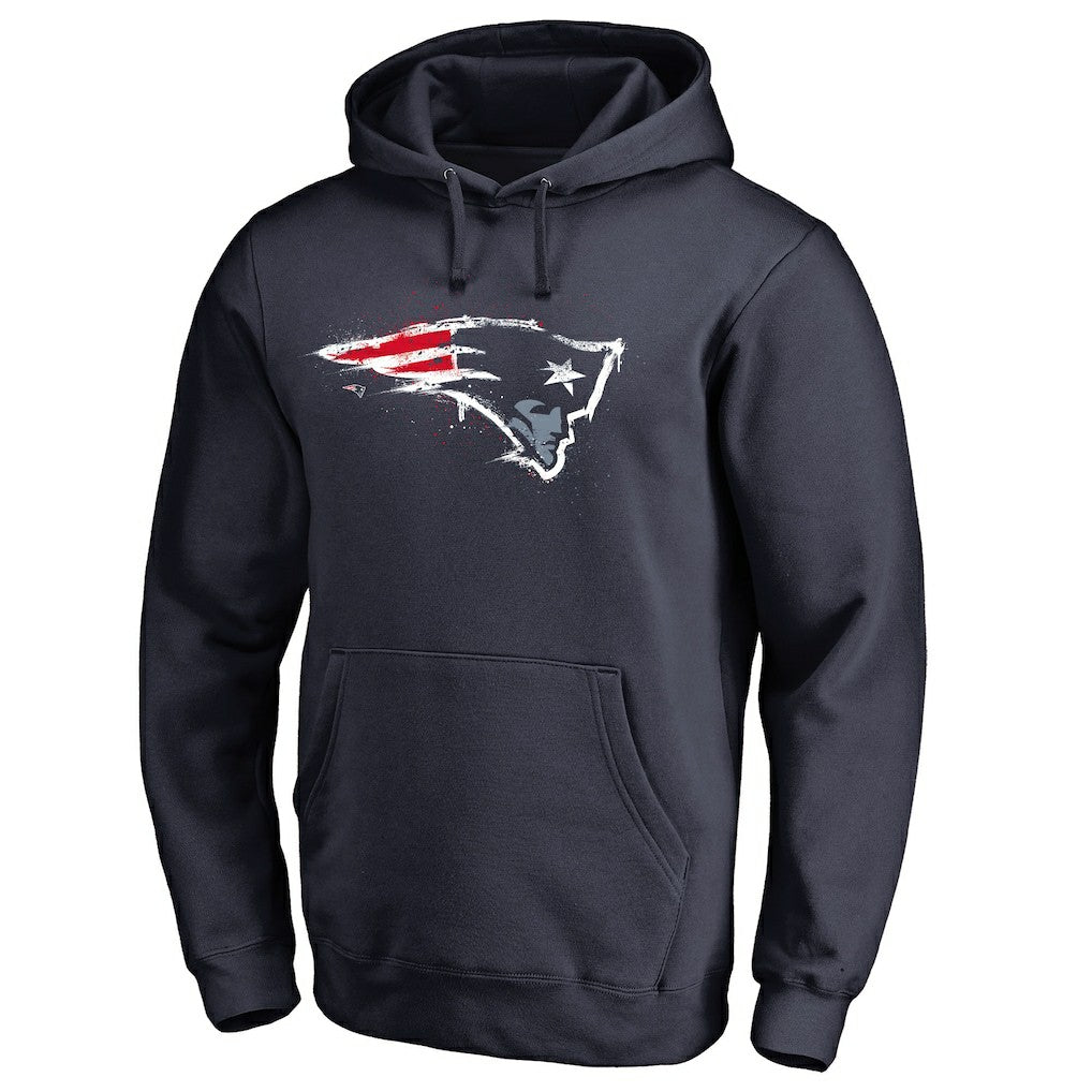 New England Patriots Splatter Logo Pullover Hoodie Navy