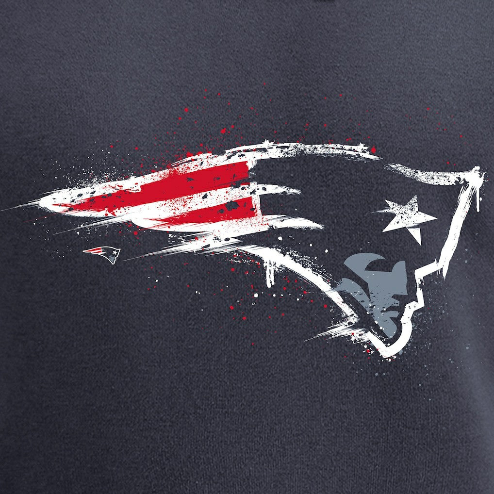 New England Patriots Splatter Logo Pullover Hoodie Navy