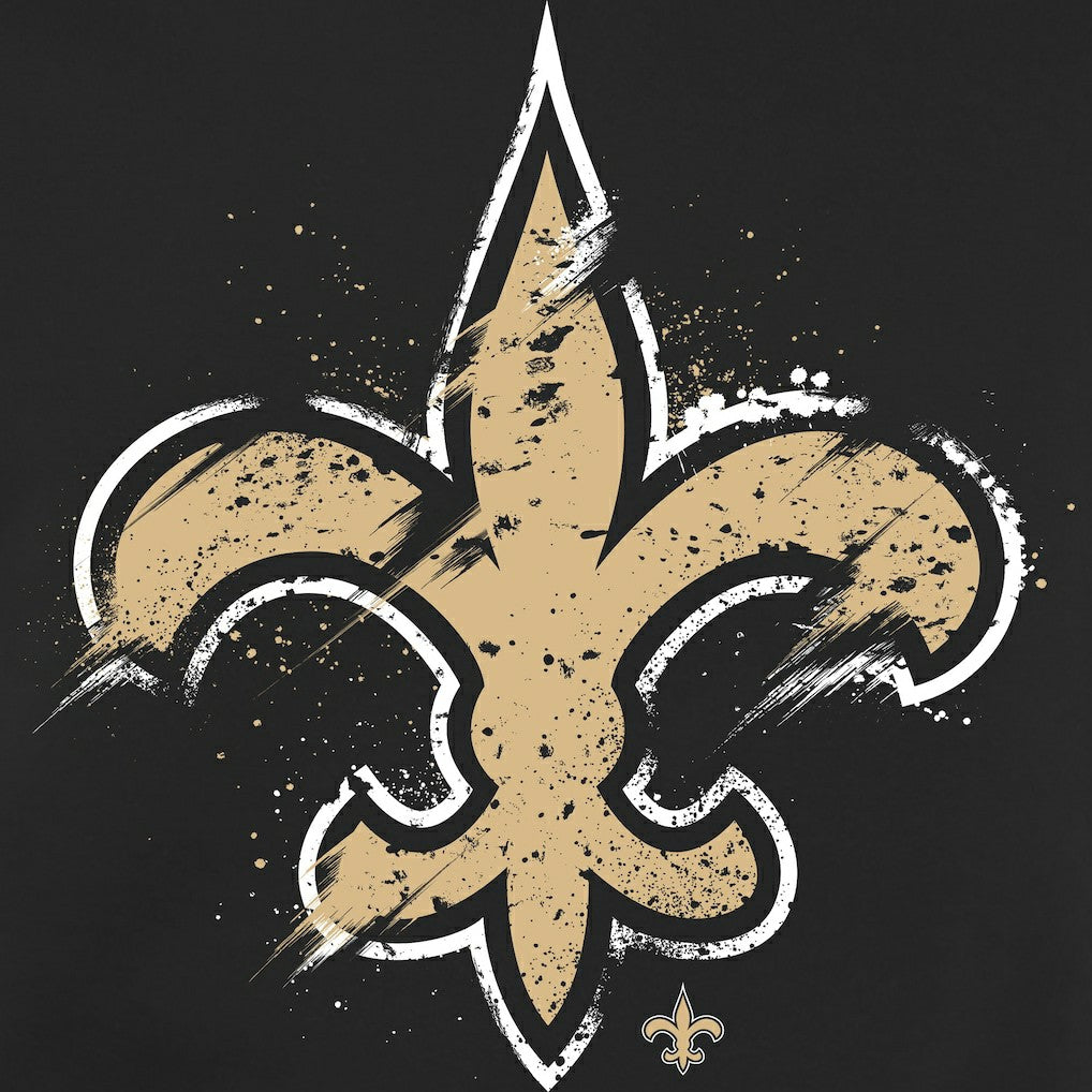 New Orleans Saints Splatter Logo Pullover Hoodie Black
