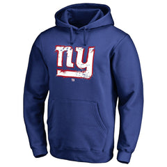 New York Giants Splatter Logo Pullover Hoodie Royal