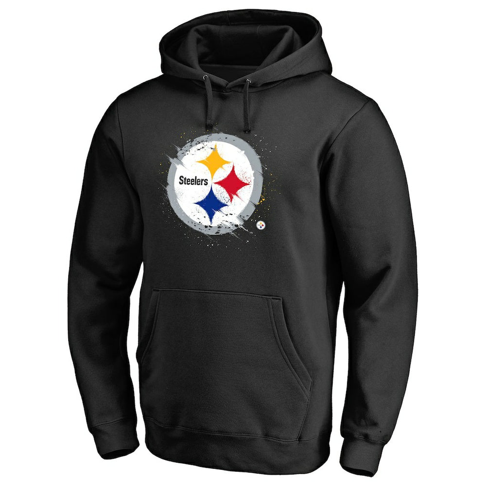 Pittsburgh Steelers Splatter Logo Pullover Hoodie Black