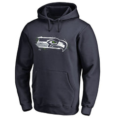 Seattle Seahawks Splatter Logo Pullover Hoodie College Navy