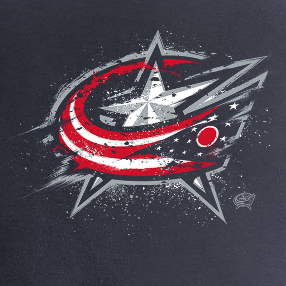Columbus Blue Jackets Women's Splatter Logo V-Neck T-Shirt - Navy - NHL 2902306