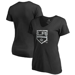 Los Angeles Kings Women's Splatter Logo V-Neck T-Shirt - Black - NHL 2902311