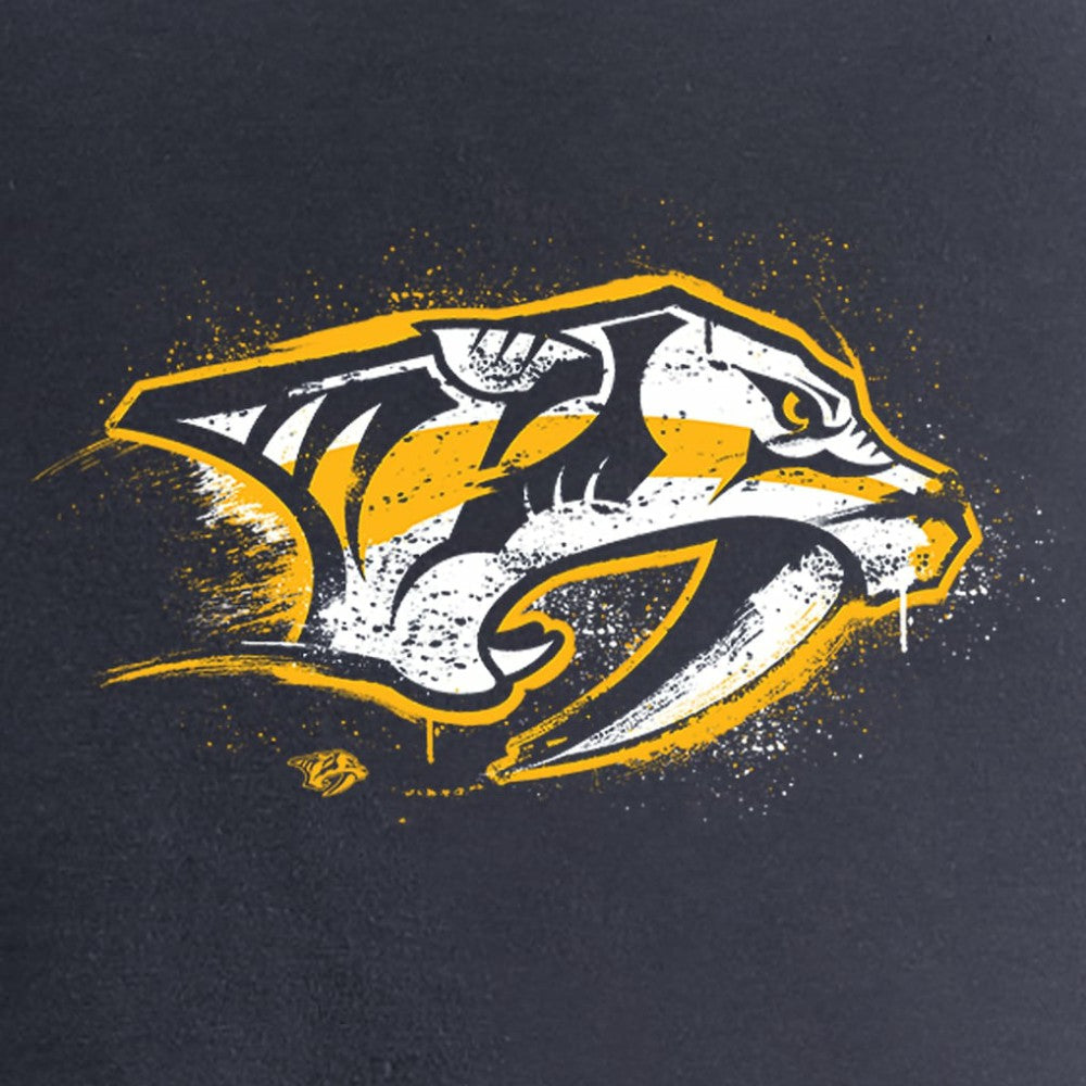 Nashville Predators Women's Splatter Logo V-Neck T-Shirt - Navy - NHL 2902314