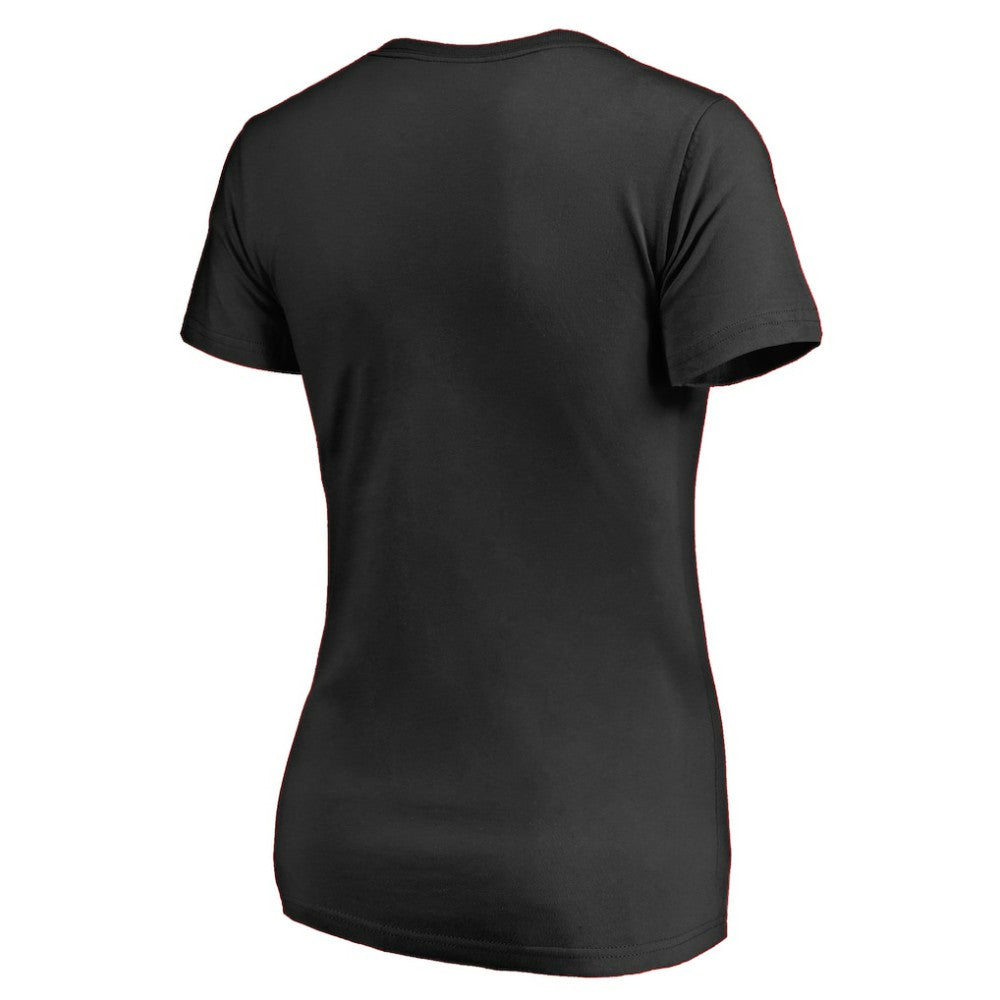 New Jersey Devils Women's Splatter Logo V-Neck T-Shirt - Black - NHL 2902315