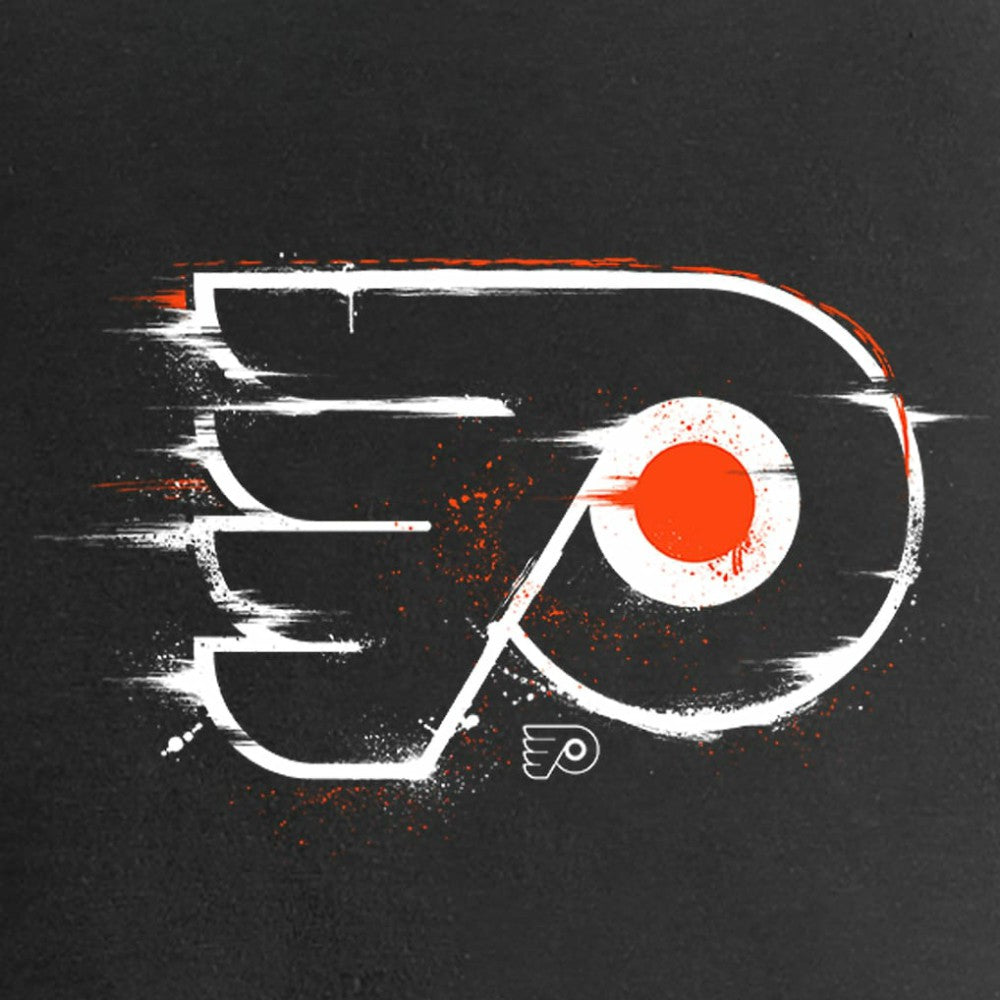 Philadelphia Flyers Women's Splatter Logo V-Neck T-Shirt - Black - NHL 2902319