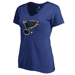 St. Louis Blues Women's Splatter Logo V-Neck T-Shirt - Royal - NHL 2902322