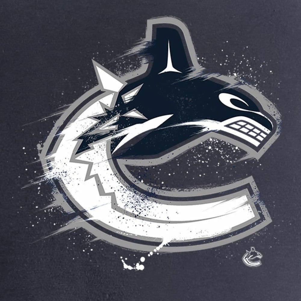 Vancouver Canucks Women's Splatter Logo V-Neck T-Shirt - Navy - NHL 2902325
