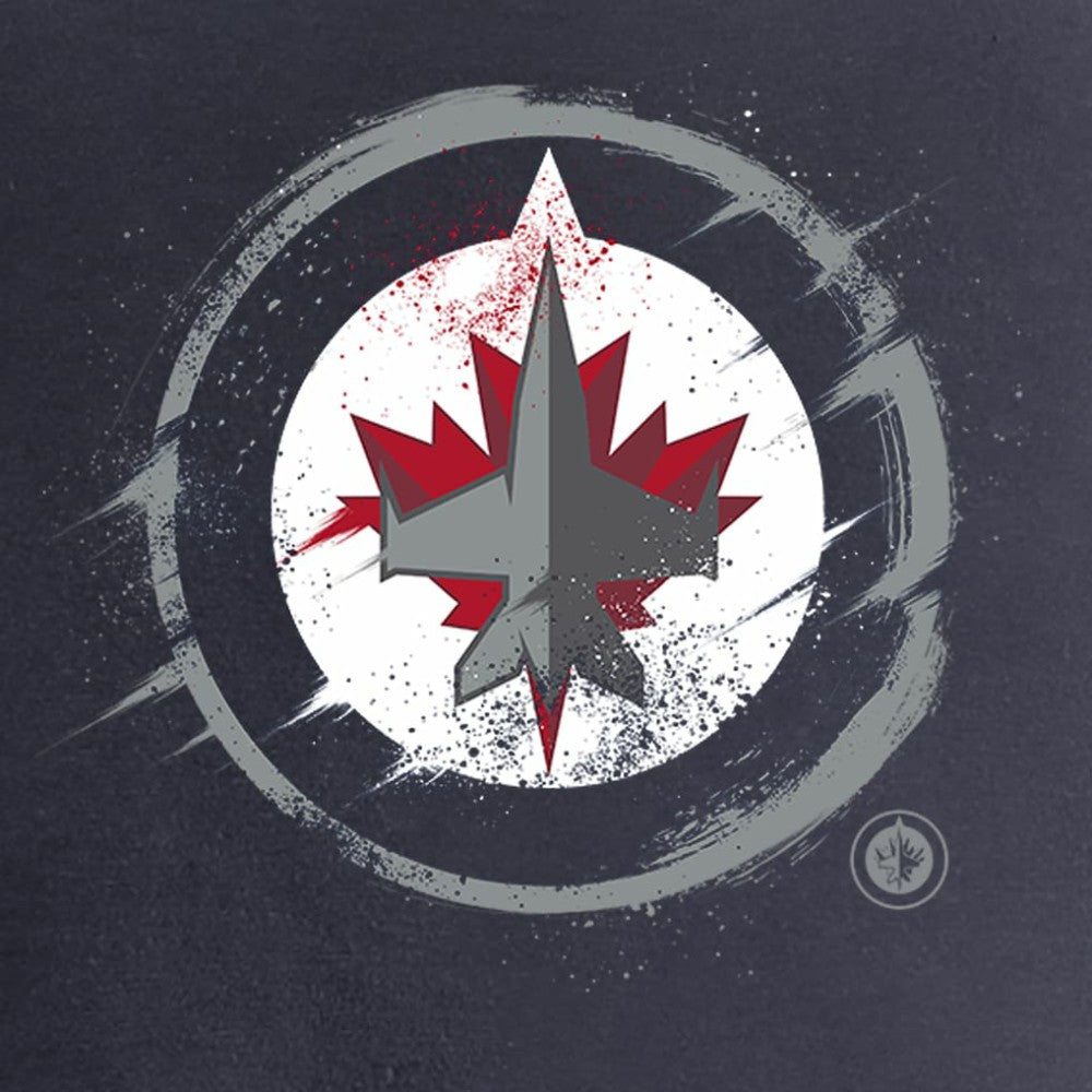 Winnipeg Jets Women's Splatter Logo V-Neck T-Shirt - Navy - NHL 2902328