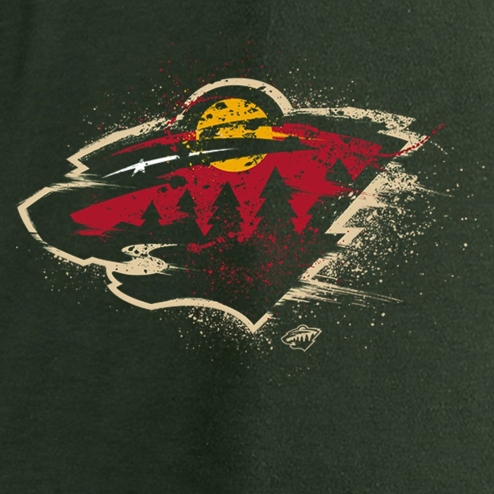 Minnesota Wild Women's Splatter Logo V-Neck Long Sleeve T-Shirt - Green - NHL 2902343