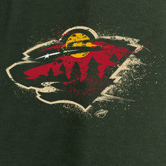Minnesota Wild Women's Splatter Logo V-Neck Long Sleeve T-Shirt - Green - NHL 2902343