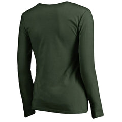 Minnesota Wild Women's Splatter Logo V-Neck Long Sleeve T-Shirt - Green - NHL 2902343