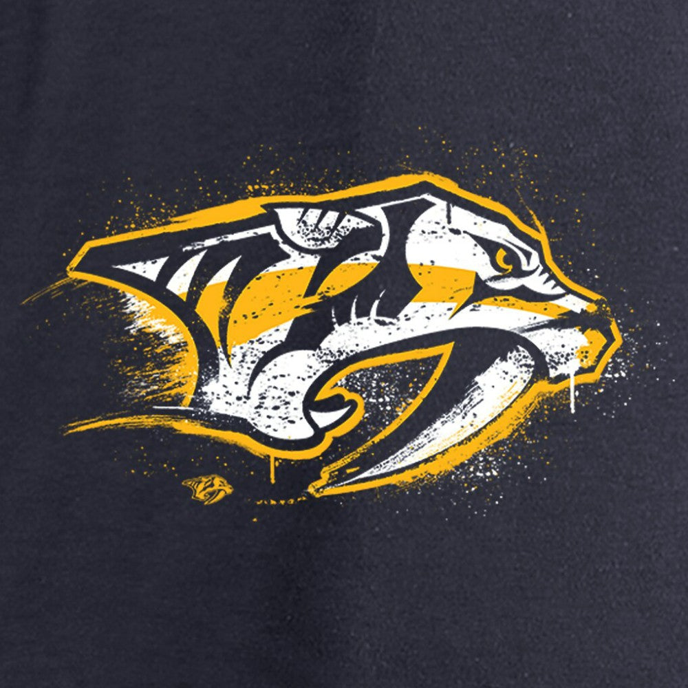 Nashville Predators Women's Splatter Logo V-Neck Long Sleeve T-Shirt - Navy - NHL 2902345
