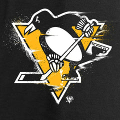 Pittsburgh Penguins Women's Splatter Logo V-Neck Long Sleeve T-Shirt - Black - NHL 2902351