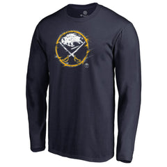 Buffalo Sabres Splatter Logo Long Sleeve T-Shirt - Navy - NHL 2902398